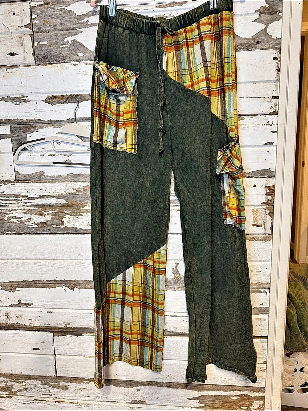 J.Her Plaid Panel wide Leg Pants Size Large((036